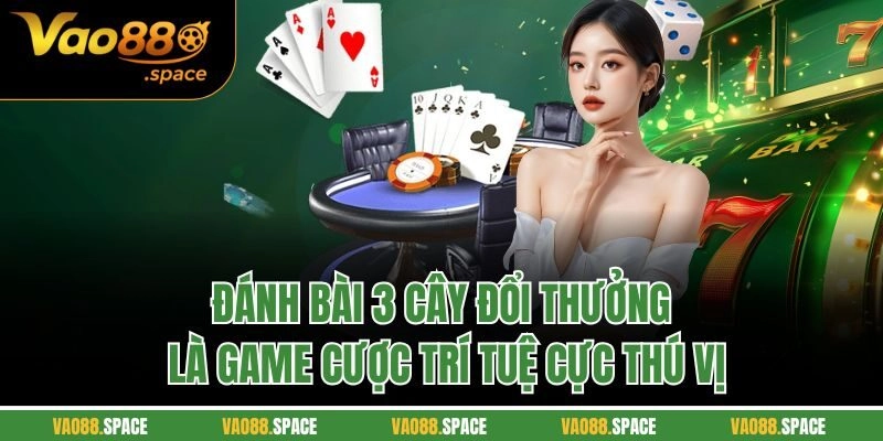 Đánh bài 3 cây đổi thưởng là game cược trí tuệ cực thú vị