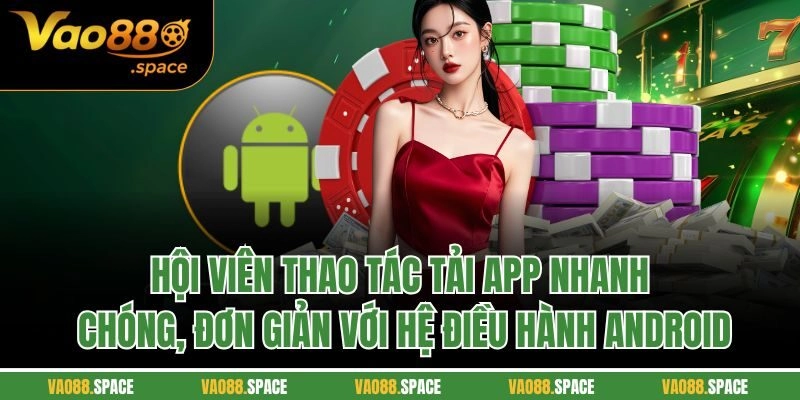 Hội viên thao tác tải app nhanh chóng, đơn giản với hệ điều hành Android